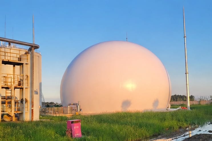 double membrane biogas cover