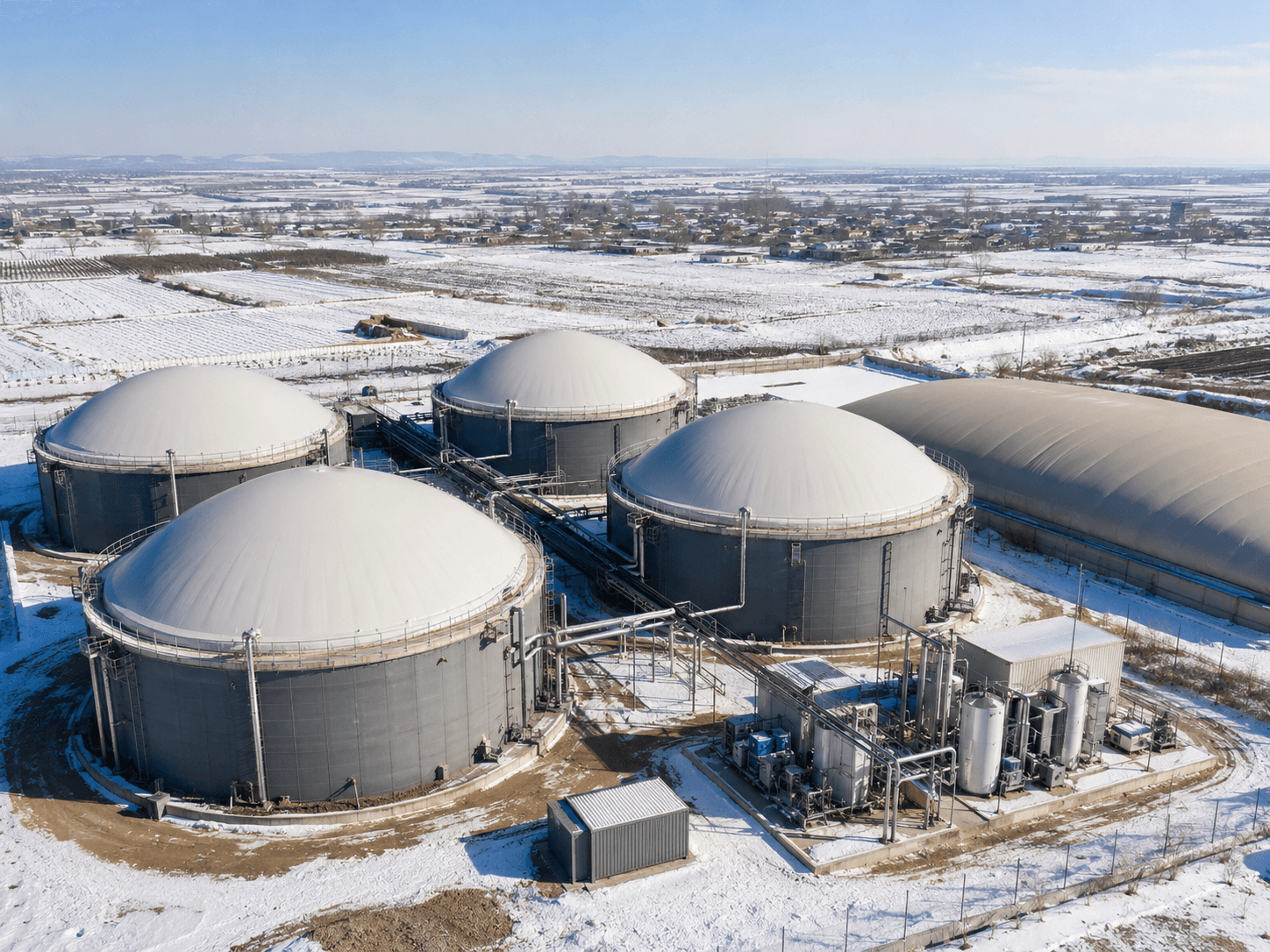 double membrane biogas holder