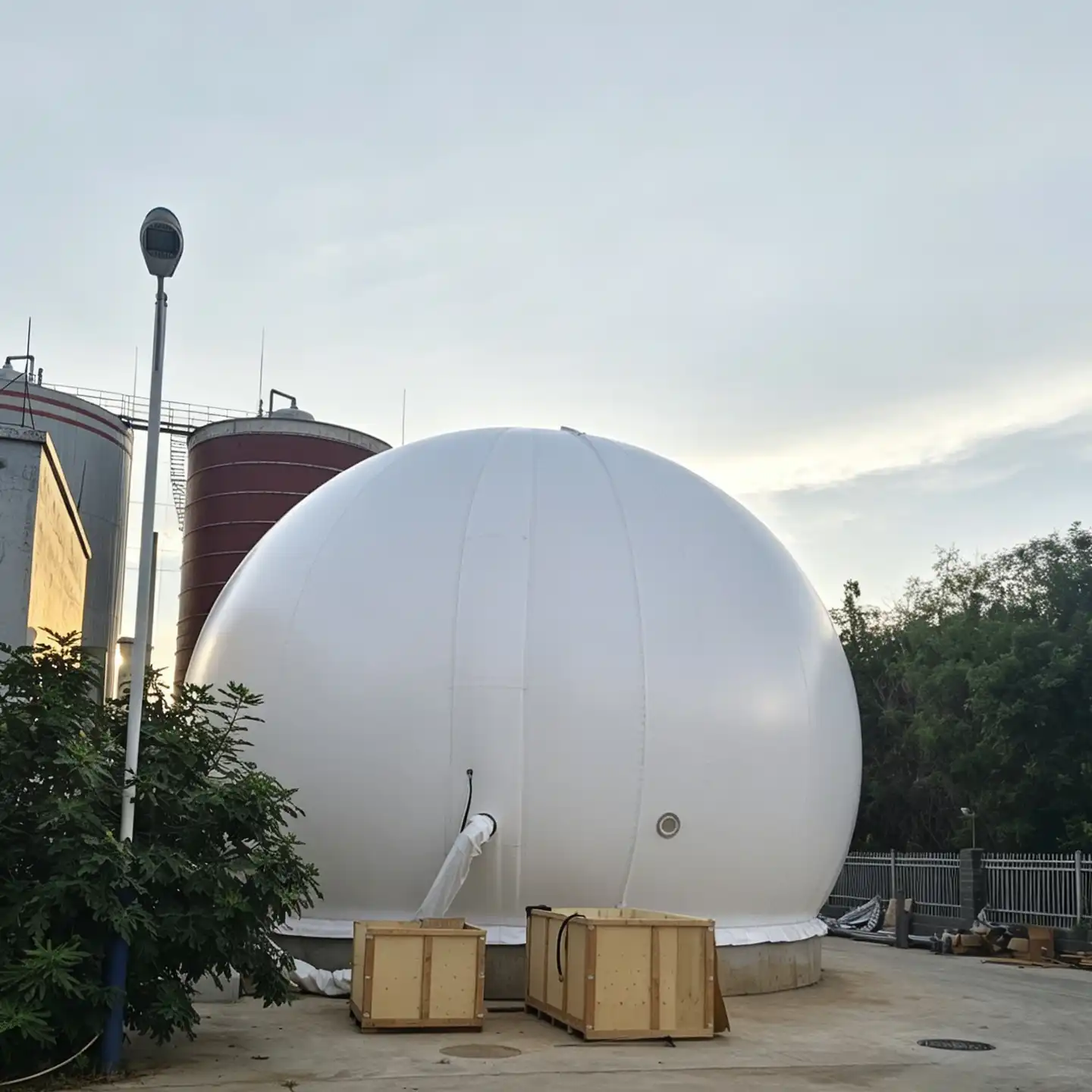 500m³double membrane biogas holder